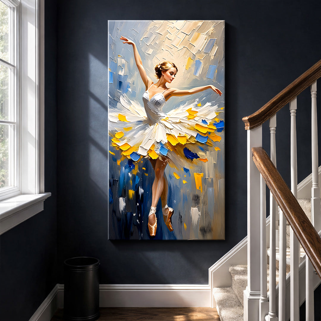 Ballerina in Blue & Gold Wall Art
