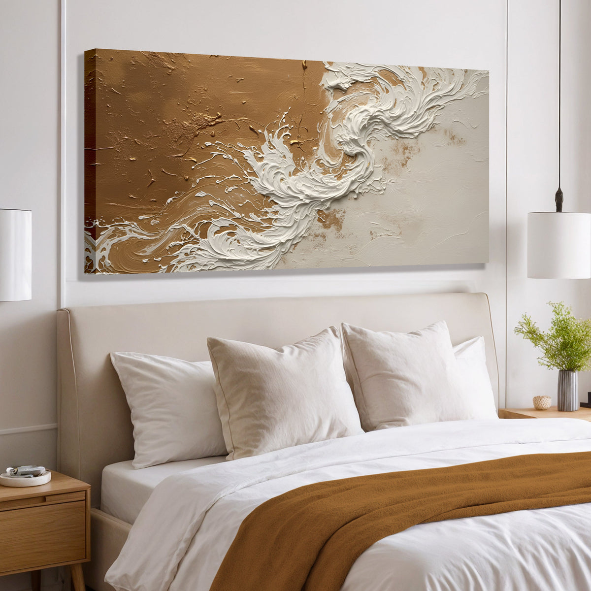 Minimalist Ocean Waves Abstract Wall Art