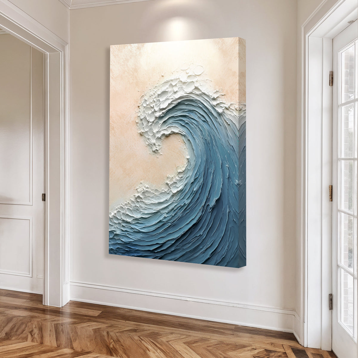 Blue Minimalist Beach Wave Wall Art