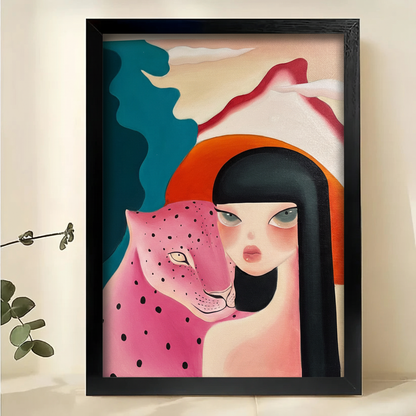 Pink Leopard Wall Art – Modern Woman Leopard Canvas Print