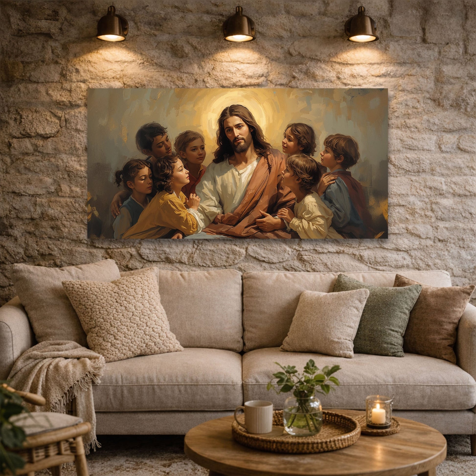 Jesus and the Children Faith Wall Art II