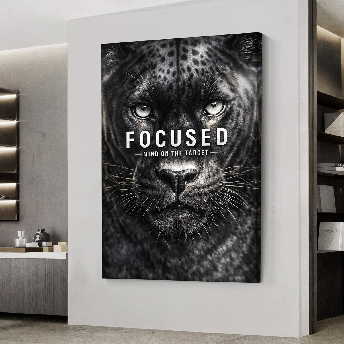 Focused Black Panther Motivational Wall Sign