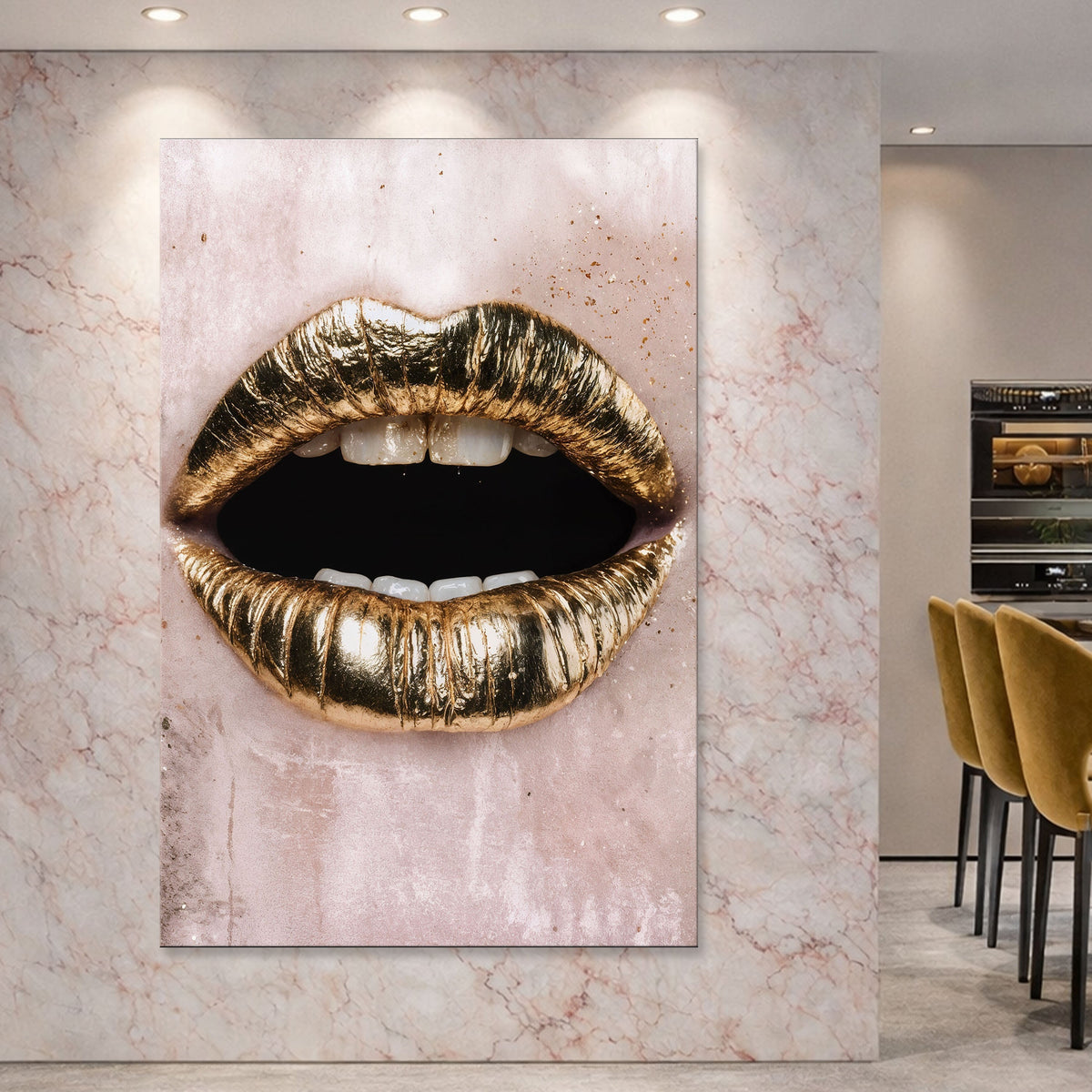 Golden Lips Wall Art