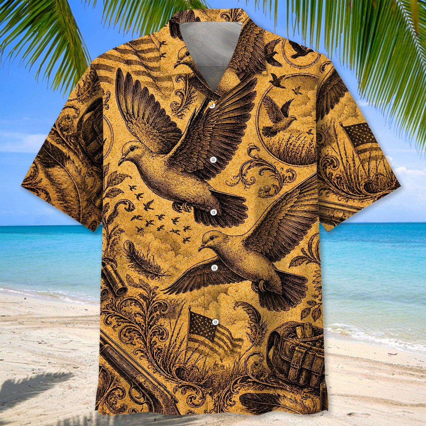 Dove Hunting Legend Vintage Art Hawaiian Shirt