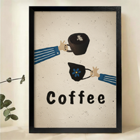 Retro Coffee Pot & Cup Art Print – Vintage Kitchen Wall Art Canvas