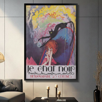 Le Chat Noir Art Nouveau Black Cat Canvas Print