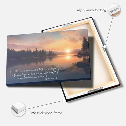 psalm 121 1 2 my help cometh from the lord wall art canvas (Landscape)