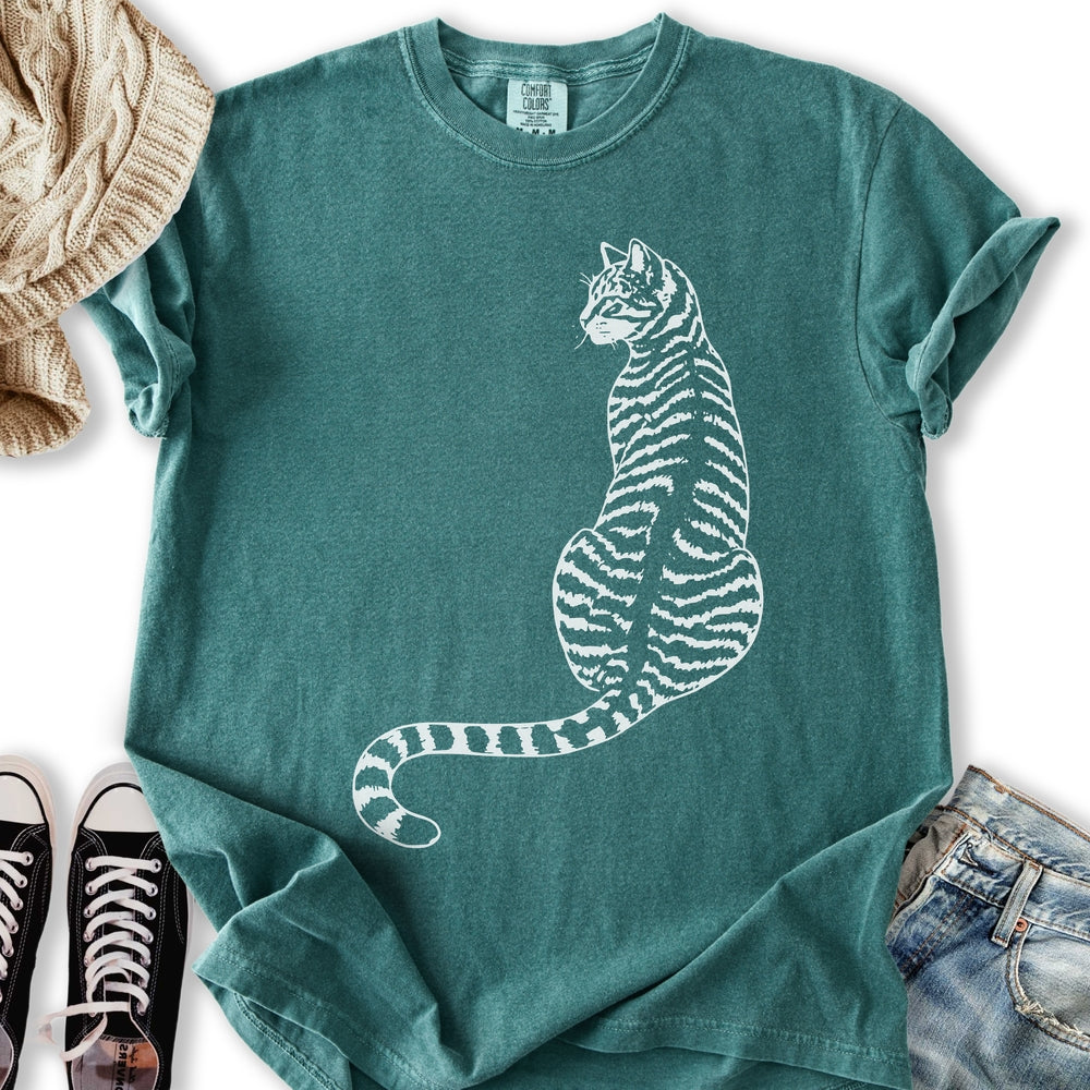 Minimal Tabby Cat Relaxed Tee