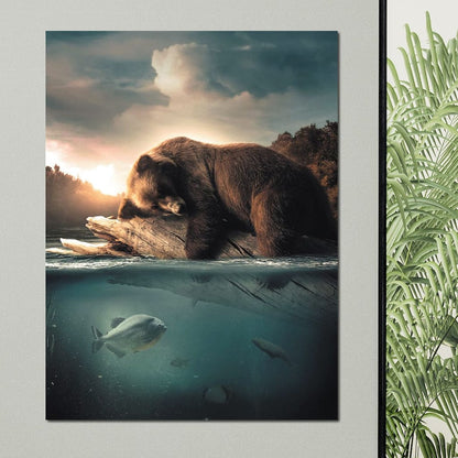 Floating Bear Canvas Wall Art