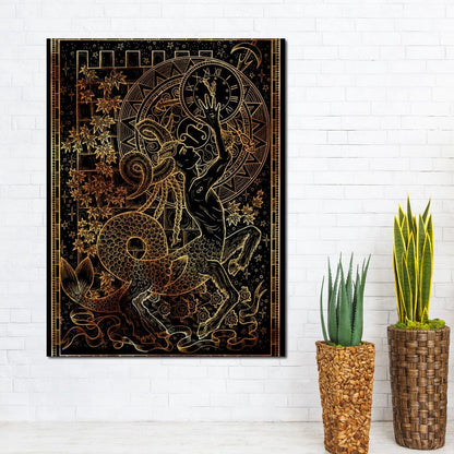 Zodiac sign Capricorn Canvas Wall Art
