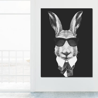Dressed Up Rabbit Canvas Wall Art