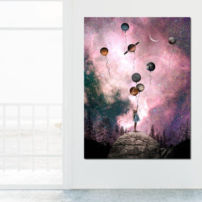 Rose Space Canvas Wall Art
