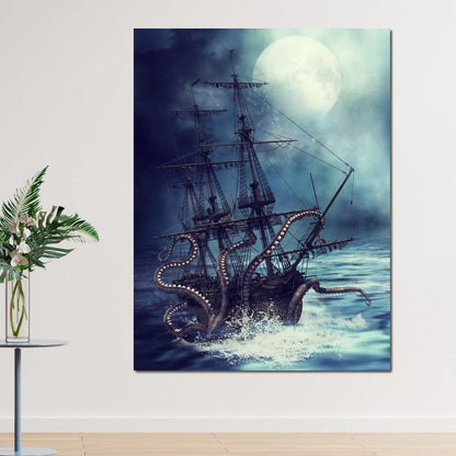 The Kraken Canvas Wall Art