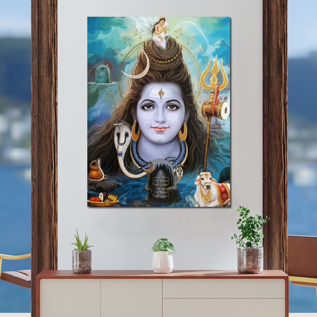 Lord Shiva Portrait Canvas Wall Art