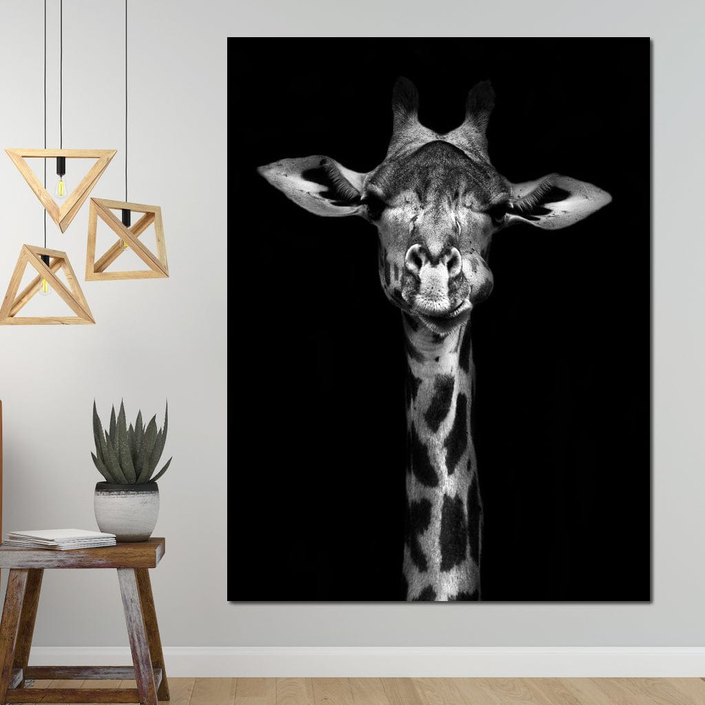 Black and White Giraffe Canvas Wall Art