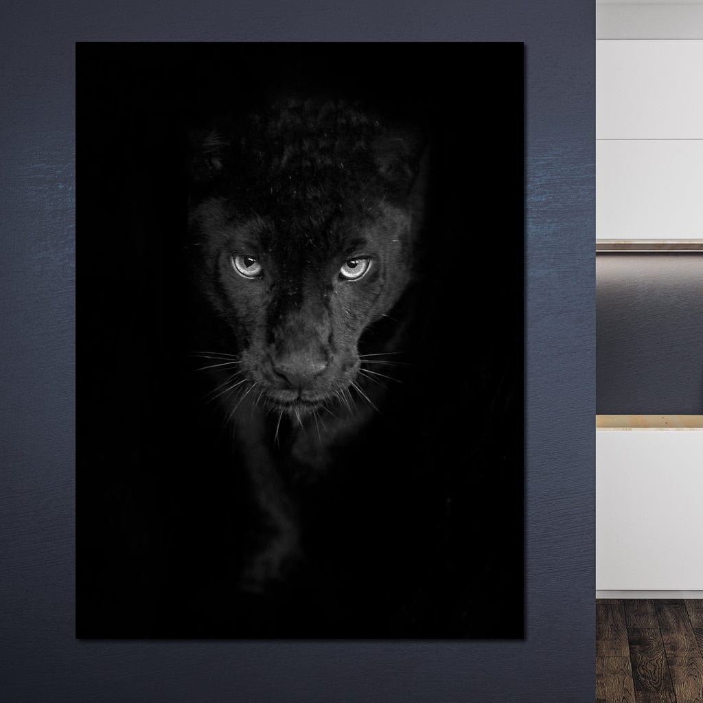 Black and White Panther Canvas Wall Art