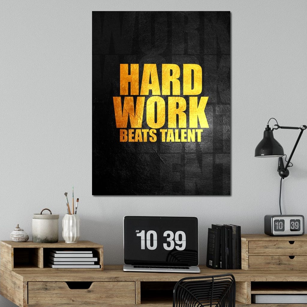 Hard Work Beats Talent Canvas Wall Art