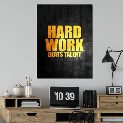 Hard Work Beats Talent Canvas Wall Art