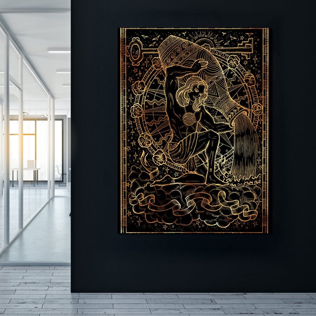 Zodiac sign Aquarius Canvas Wall Art