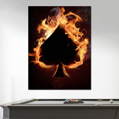 Spade on Fire Canvas Wall Art