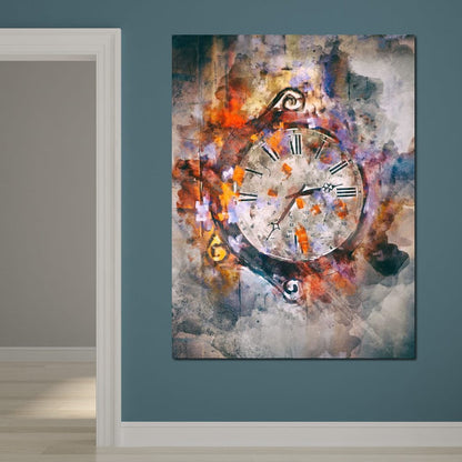 Time Clock Canvas Wall Art