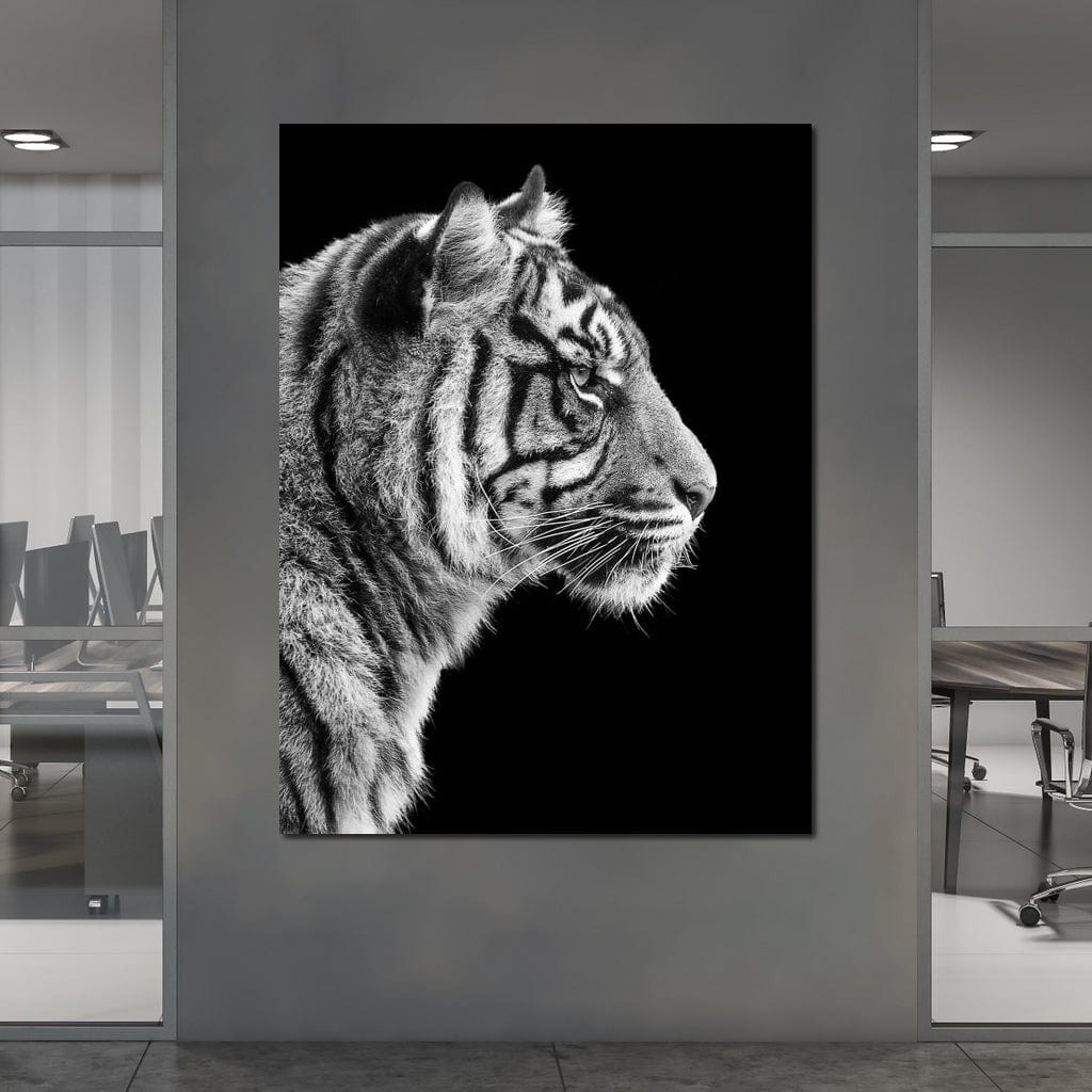 Black and White Sumatran Tiger Canvas Wall Art