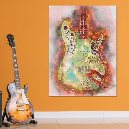 Jimi Hendrix's Guitar Canvas Wall Art