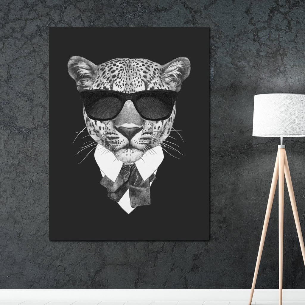 Dressed Up Leopard Canvas Wall Art