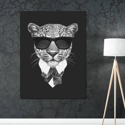 Dressed Up Leopard Canvas Wall Art