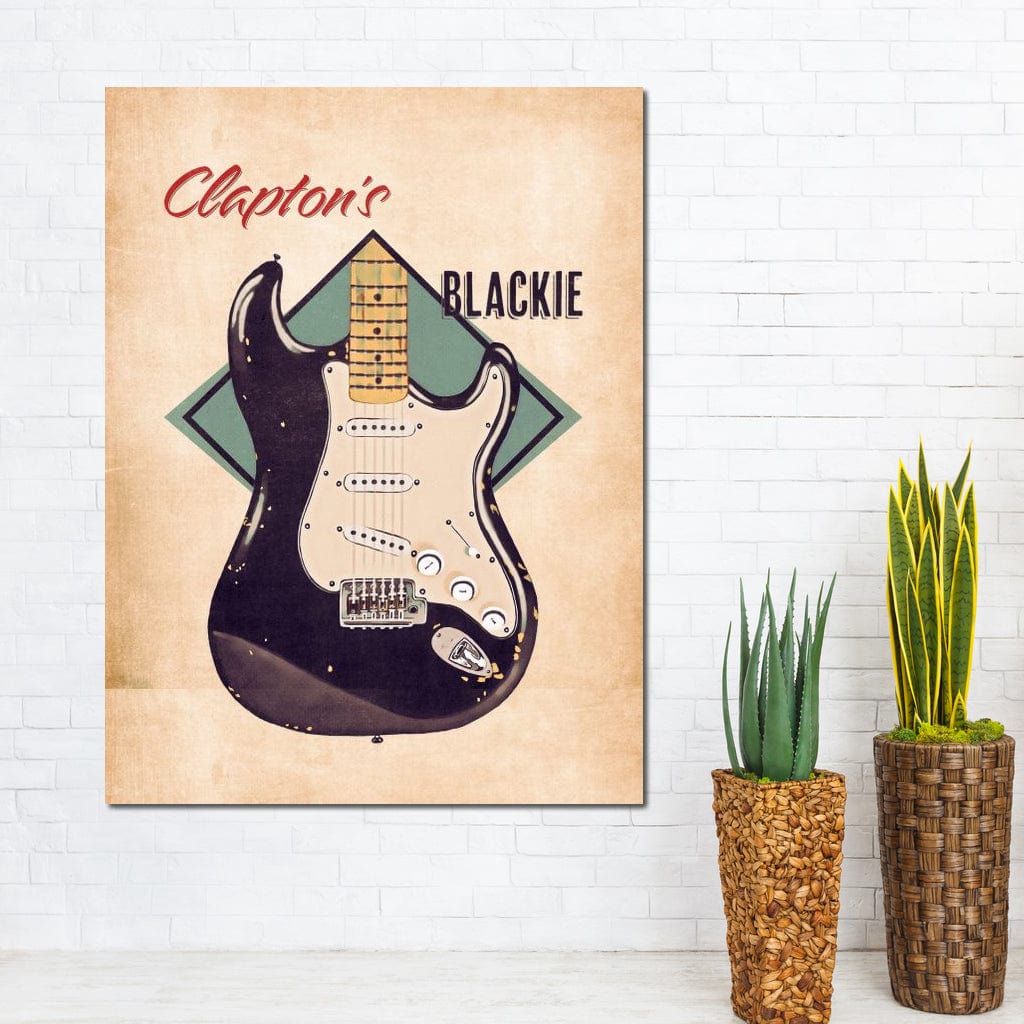 Eric Clapton's Blackie Guitar Retro Canvas Wall Art