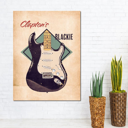 Eric Clapton's Blackie Guitar Retro Canvas Wall Art