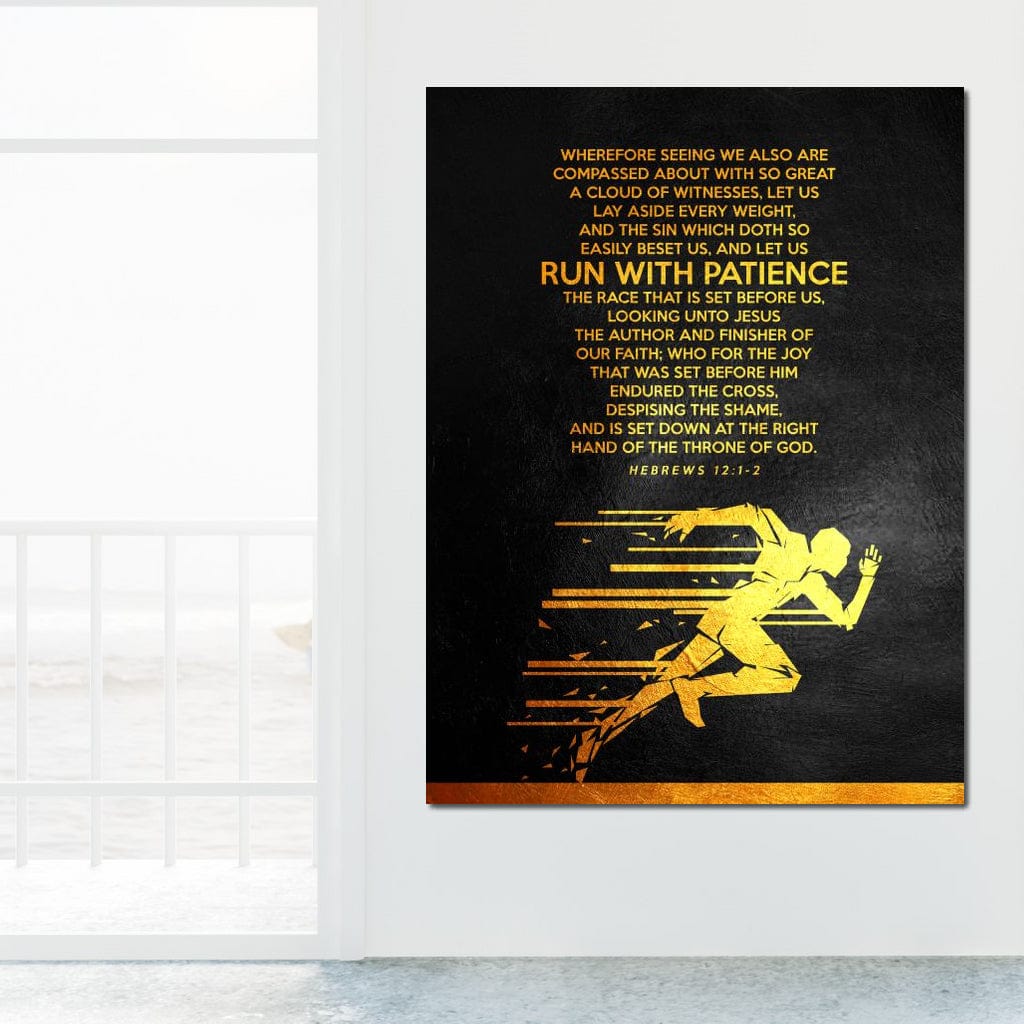 Hebrews 12:1-2 Canvas Wall Art