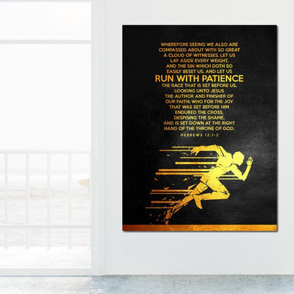 Hebrews 12:1-2 Canvas Wall Art