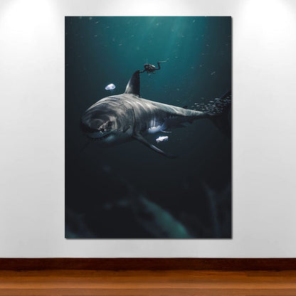 Megalodon Canvas Wall Art