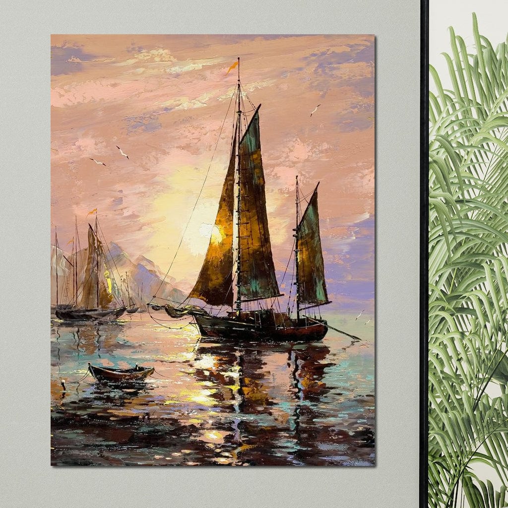 Spanish Sailing Boats Canvas Wall Art