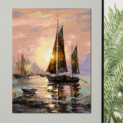 Spanish Sailing Boats Canvas Wall Art
