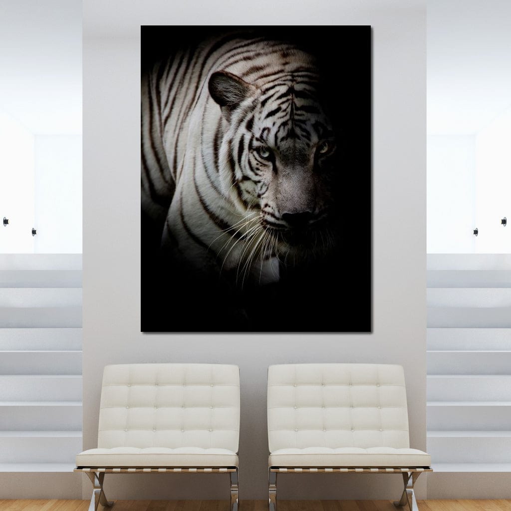 Black and White Tiger Canvas Wall Art