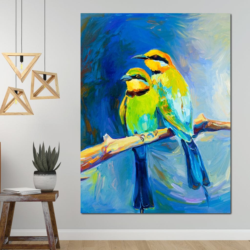 Blue Tailed Bee Eaters Canvas Wall Art