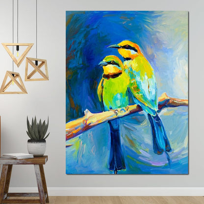 Blue Tailed Bee Eaters Canvas Wall Art