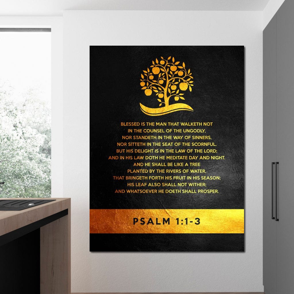 Psalm 1:1-3 Canvas Wall Art