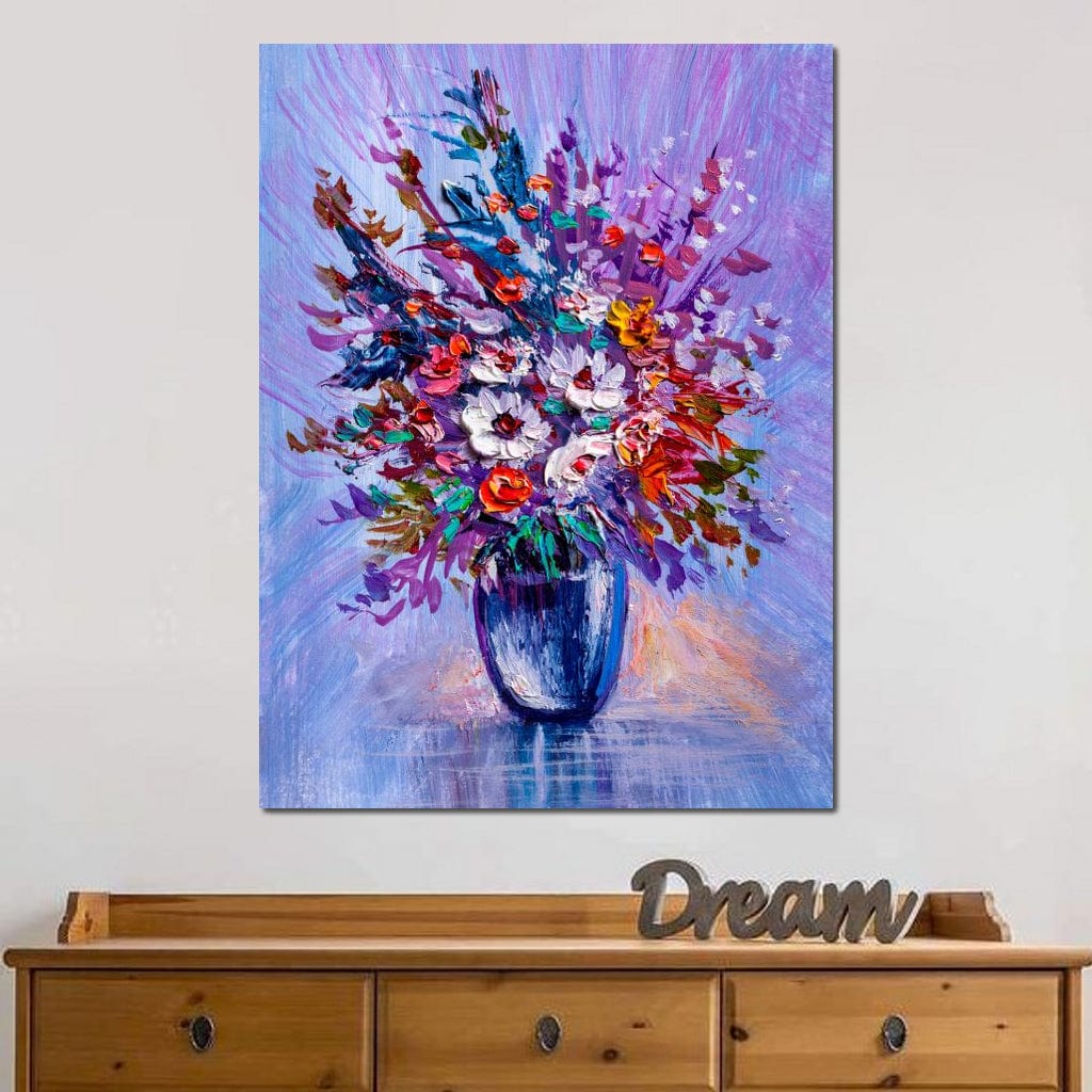 Multicolored Flowers Bouquet Canvas Wall Art