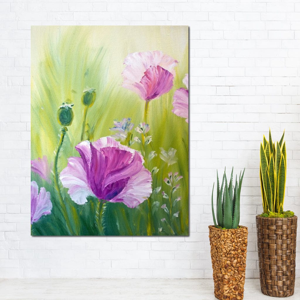 Purple Poppies Canvas Wall Art