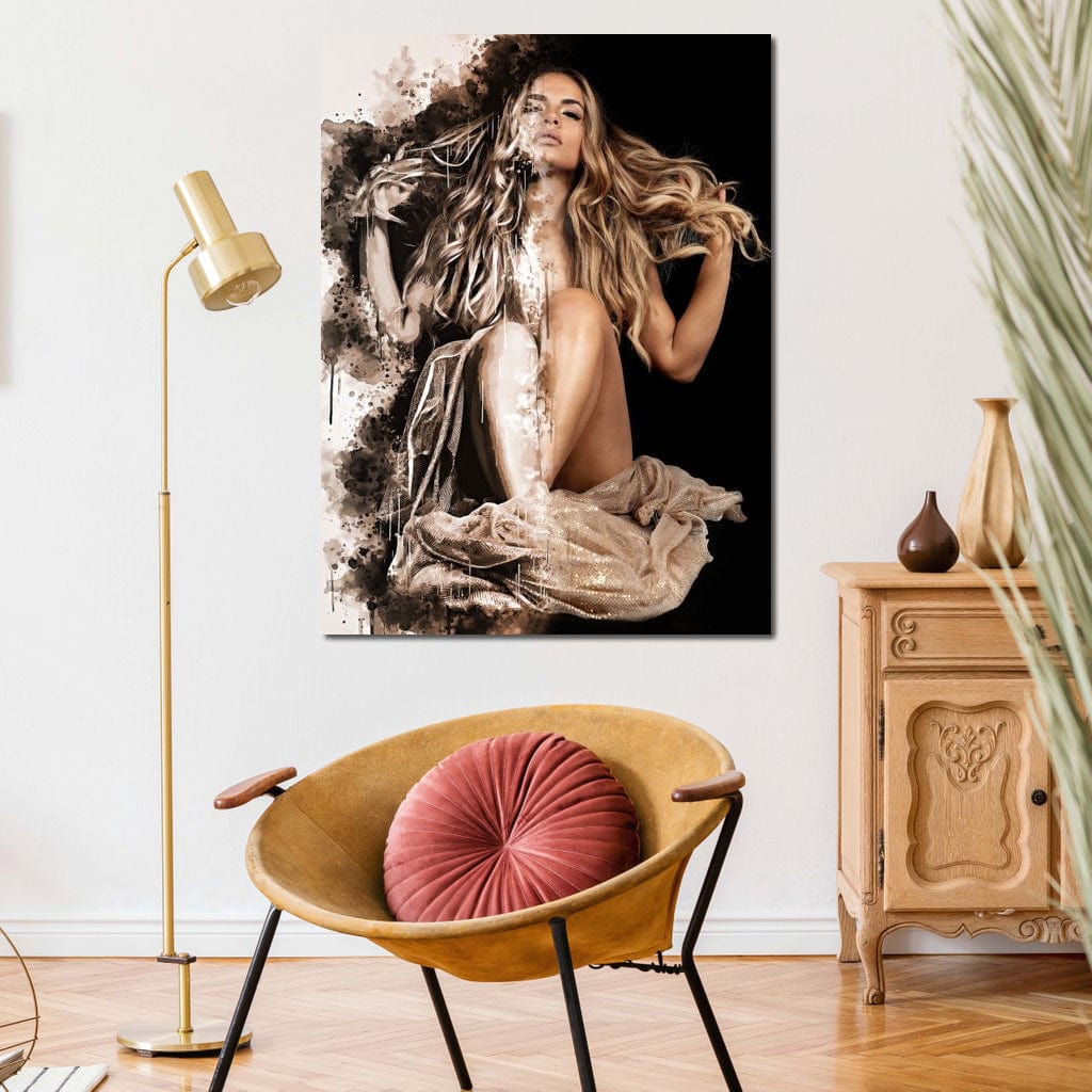 Golden Beauty Canvas Wall Art