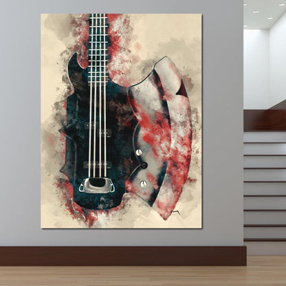 The Demon's Axe Bass Guitar Canvas Wall Art