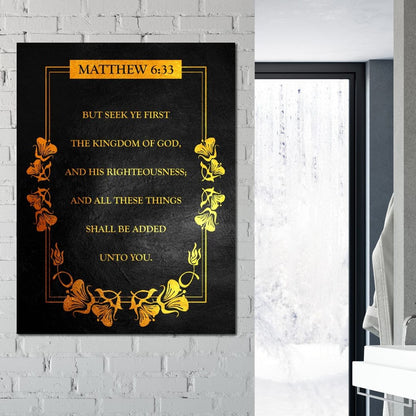 Matthew 6:33 Canvas Wall Art