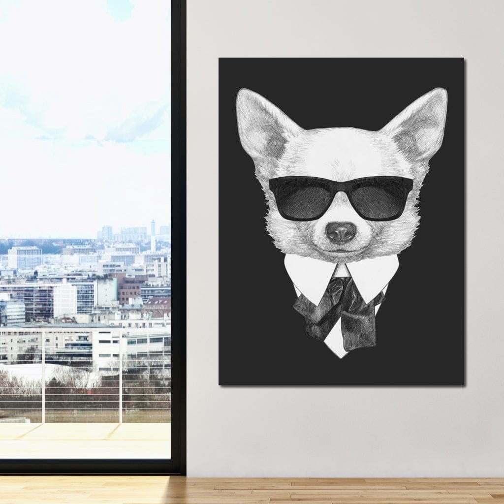 Dressed Up Chihuahua Canvas Wall Art