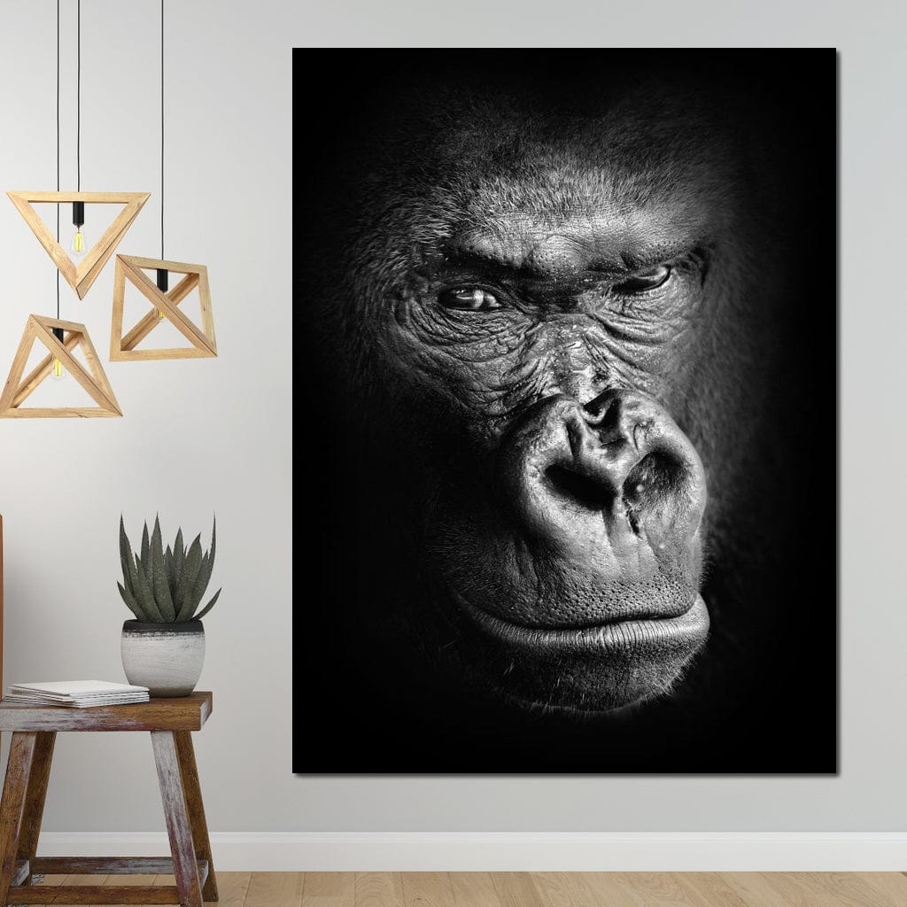 Black and White Gorilla Canvas Wall Art