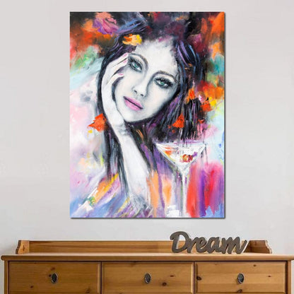 Martini Girl Canvas Wall Art