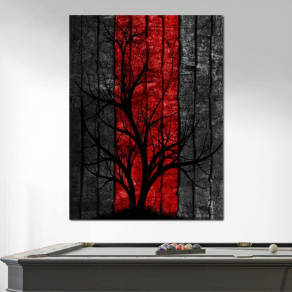 Silhouette Tree Canvas Wall Art