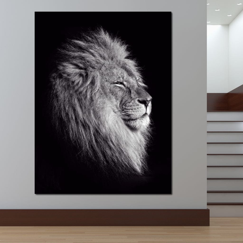 Black and White Lion King Canvas Wall Art